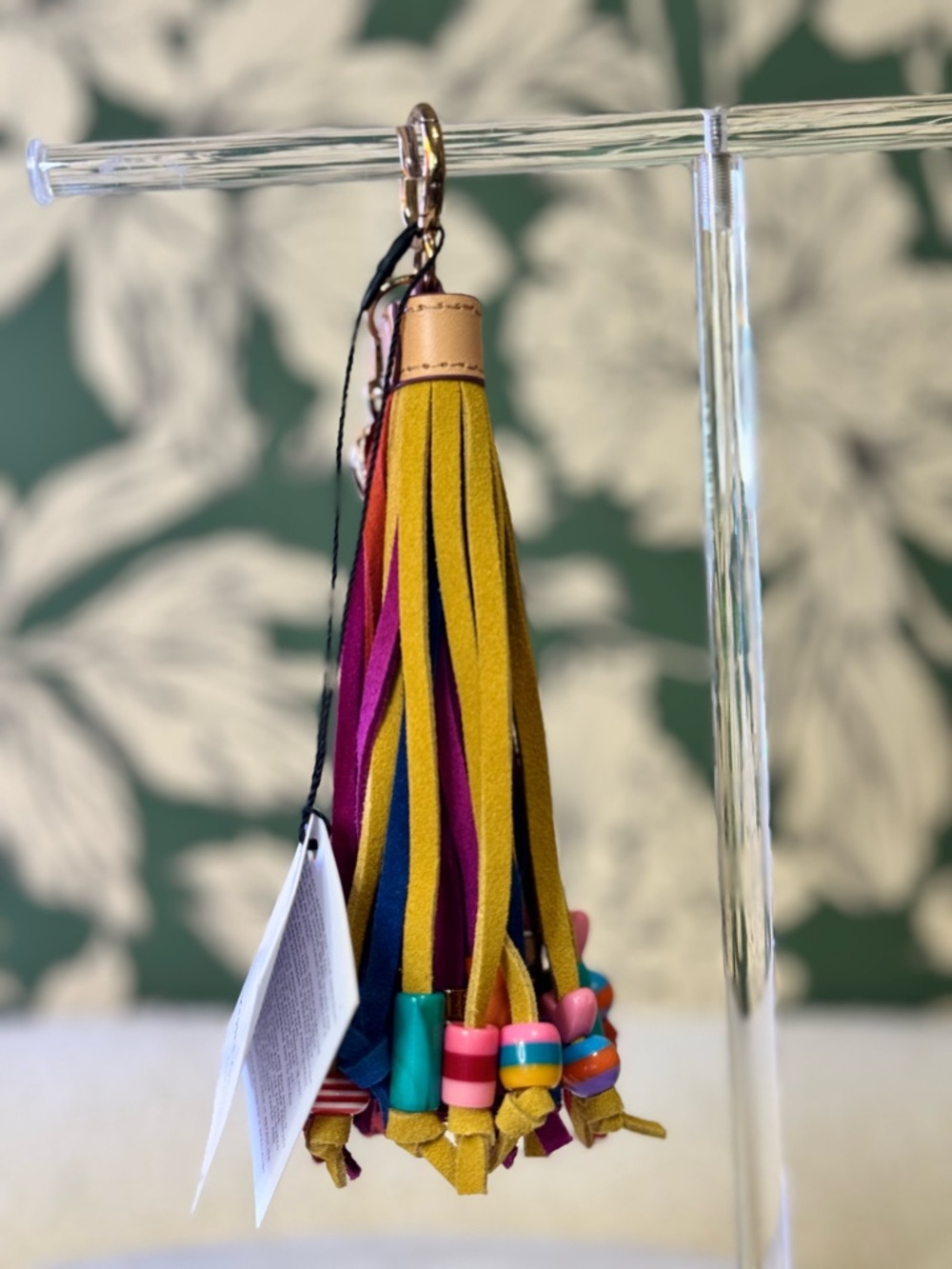Kurt Geiger Rainbow Leather Tassel Gold Charm NIB - Picture 4 of 8